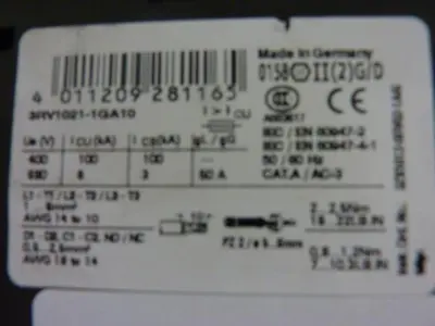 USED SIEMENS 3RV1021-1GA10