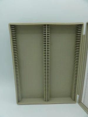 (12) Heathrow Scientific 100 Slot Microscope Slide Box Storage, Colors Vary, Writing On Some