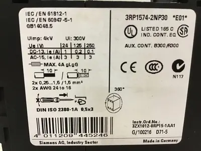 USED SIEMENS 3RP1574-2NP30