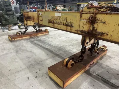 53 TON (107,500 LBS) BUSHMAN MODEL #MT420 TELESCOPING MAGNETIC SPREADER LIFTING BEAM  W/ OHIO MAGNETICS DIESEL GENERATOR: STOCK #20420