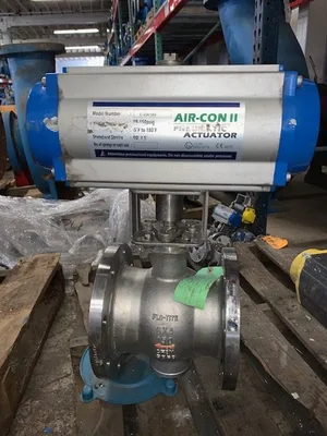 6x4 - 150# Flo-Tite Ball / V-Ball Valve Air Operated Unused