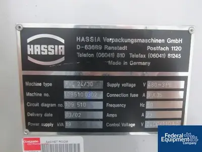 USED Hassia Hassia Sachet Filler, Model FVL24/3