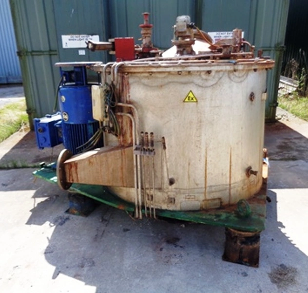 Krauss-Maffei VZU 125/2.5 perforate basket centrifuge, 316L SS.
