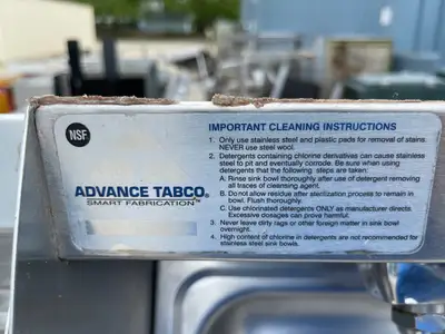 Used Advance Tabco Used Advance Tabco Wall Mounted Stainless Hand Washing Sink - SS7 Hand Washing and Sanitizing Illinois US | Falcon Restaurant Supply #1376195
