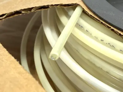 USED PARKER PARFLEX NYLON TUBING .106" ID 5/32" OD SHELFWARE LOT OF 120'