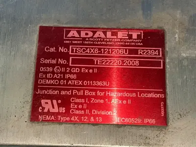 Used ADALET TSC4X6121206U Electrical Boxes Ohio US | HGR 24 #1286820