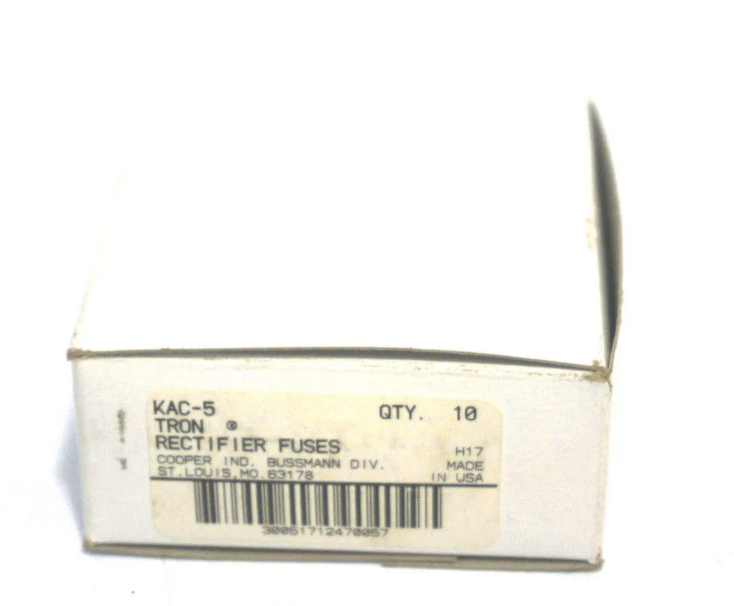10 NEW TRON KAC-5 RECTIFIER FUSES KAC5