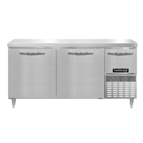 Continental DFA68NSS 68" W Worktop Freezer W/ (2) Sections & (2) Doors, 115v