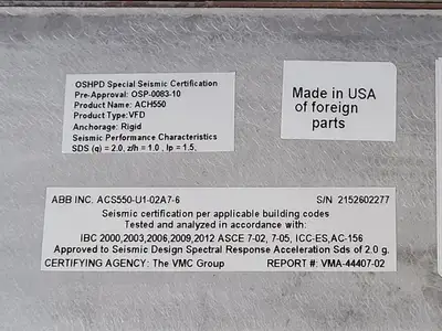 Used ABB ACS550-U1-02A7-6 Switchgears British Columbia CA | Lenmark #835815