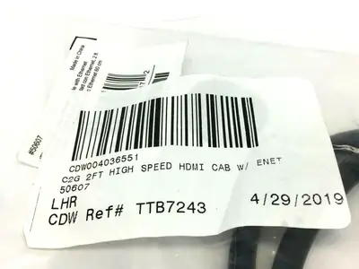 NEW C2G HIGH SPEED HDMI CABLE WITH ETHERNET 2FT