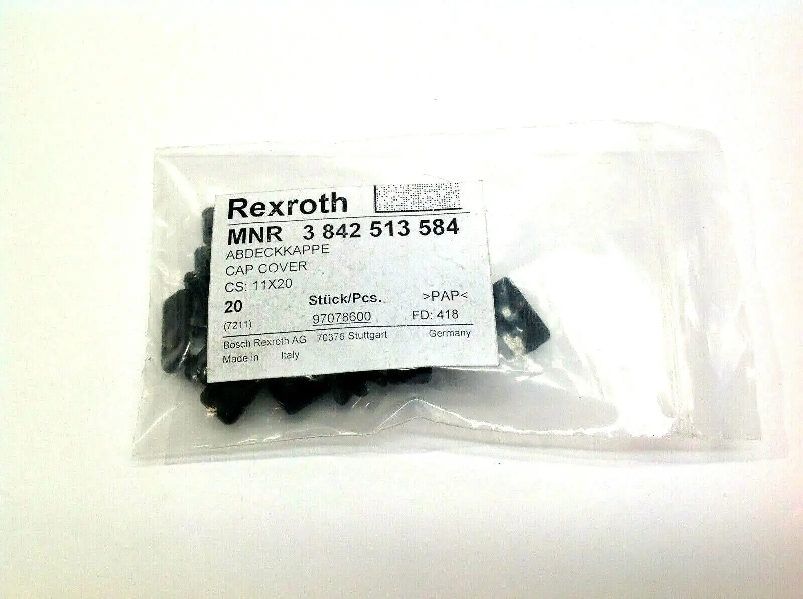 3842513584 | Bosch Rexroth 3 842 513 584 Cap Covers LOT OF 20 - New Other