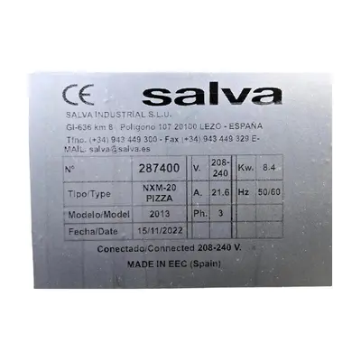 USED SALVA NXM-20 PIZZA 2013