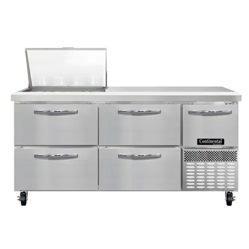 Continental RA68N12M-D 68" Sandwich/salad Prep Table W/ Refrigerated Base, 115v
