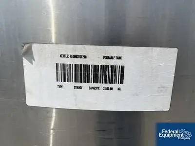 Unknown Portable Stainless Steel Tank, 2500# Capacity
