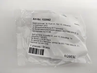 New | in-Stock Fath Bolt Connector for Profile 50, Slot 10, 132062 Misc Fasteners Michigan US | Maverick Industrial Sales #1401158