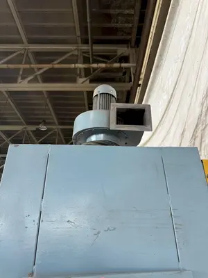5 CUBIC FOOT TD326 RUBBER BELT TUMBLE BLAST SYSTEM W/ ELEVATOR RECLAIM SYSTEM & DUST COLLECTOR. STOCK # 0670425.
