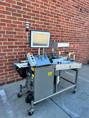 USED DORNER STAINLESS STEEL CONVEYOR INSPECTION MACHINE W/ OPTEL CONTROLLER