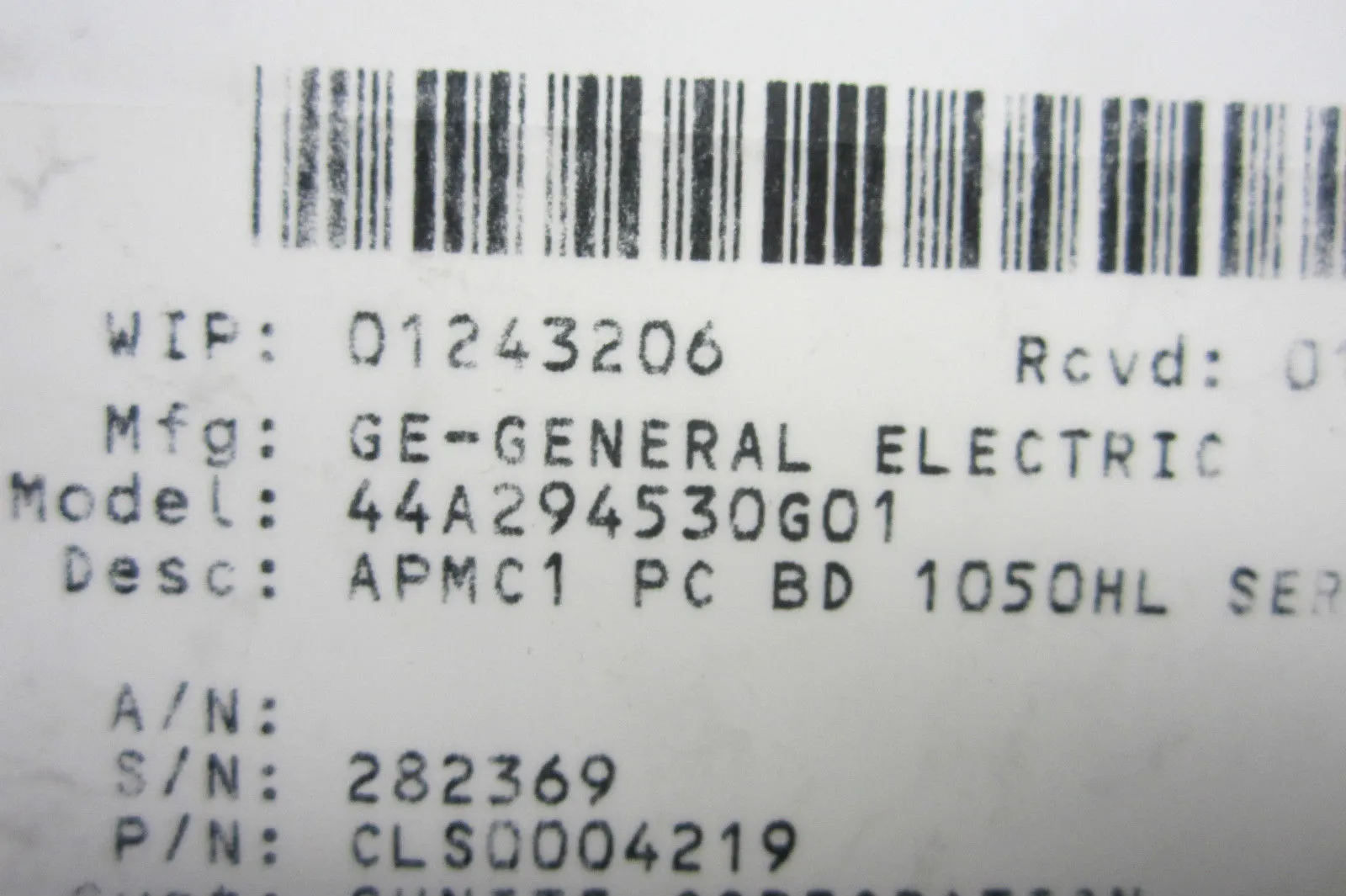 GENERAL ELECTRIC 44A294530G01 PC BOARD APMC1