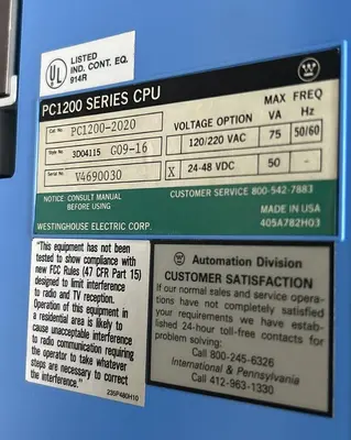USED WESTINGHOUSE PC1200-2020