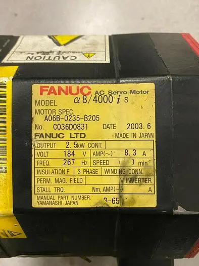 Used FANUC A8/4000 IS A06B-0235-B205 Servo Motors Michigan US | Aucto #1336189