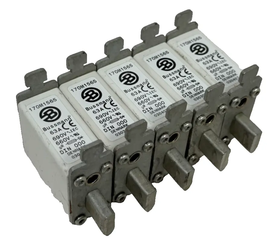 LOT OF 5 NEW BUSSMANN 170M1565 FUSES 63A 660-690V