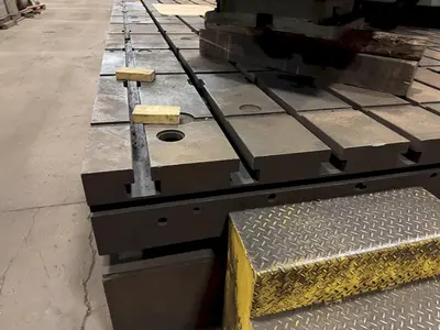 192" WIDE X 360" LONG X 12" THICK T-SLOTTED FLOOR PLATE. STOCK #0433326