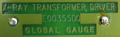 USED GLOBAL GAUGE E00355D0 X-RAY TRANSFORMER DRIVER 1759