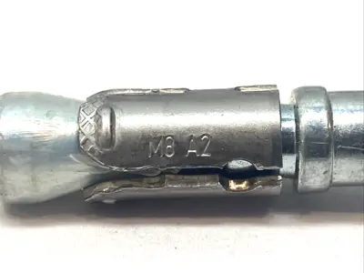 USED MKT BZ ZN M8X75/10-21 WEDGE ANCHOR ZINC PLATED CONCRETE BOLT LOT OF 6