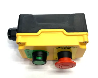 None | 2-Button Industrial Control Station, Emergency Stop, Momentary Power On/Off - Used