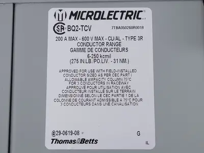 NEW THOMAS & BETTS BQ2-TCV