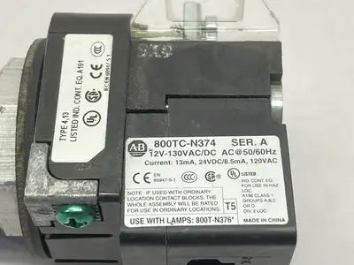 800T-2JGH5KB7AX | Allen Bradley  Ser V Selector Switch 30mm Green 12-130V 0.204W - Used