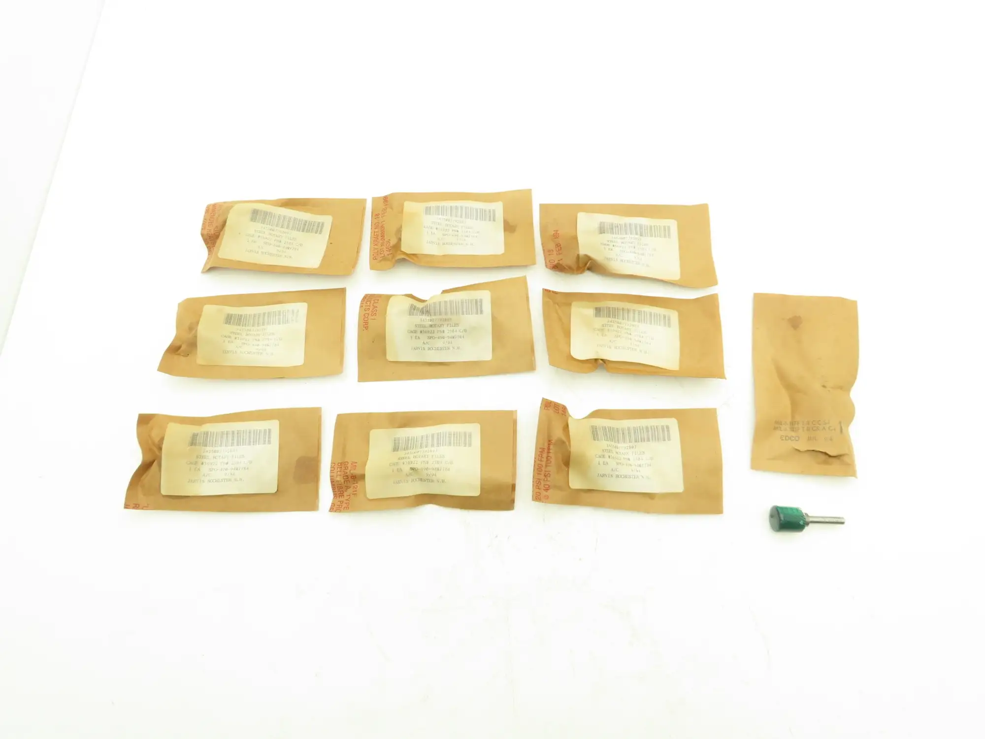 Jarvis 2504A C/B Steel Cylindrical Rotary File 3/4" x 3/4" Coarse Cut Lot of 10