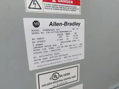 Allen Bradley 22C-D072A103 Powerflex 400 AC Drive VFD 50Hp 460V 3Ph Enclosure