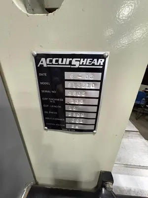 2003 ACCURSHEAR 613510 Power Squaring Shears (Gauge) | Active Machinery Sales, Inc. (3)