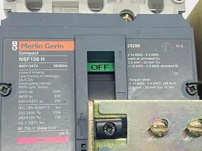 Used Merlin Gerin Circuit Breaker 3-Pole 150A 600V 29280 w/Square D 9422CSF50 Circuit Breakers Michigan US | Maverick Industrial Sales #1398658