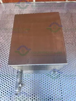 USED HOFFMAN 13" X 10" X 6"  ENCLOSURE W/ MALEMA FLOW M-50-S23-10 FLOW SWITCH, GAUGE