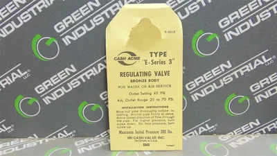 Cash Acme Type "E-Series 3" Pressure Regulator 1" Pipe Size 300 PSI Max. New