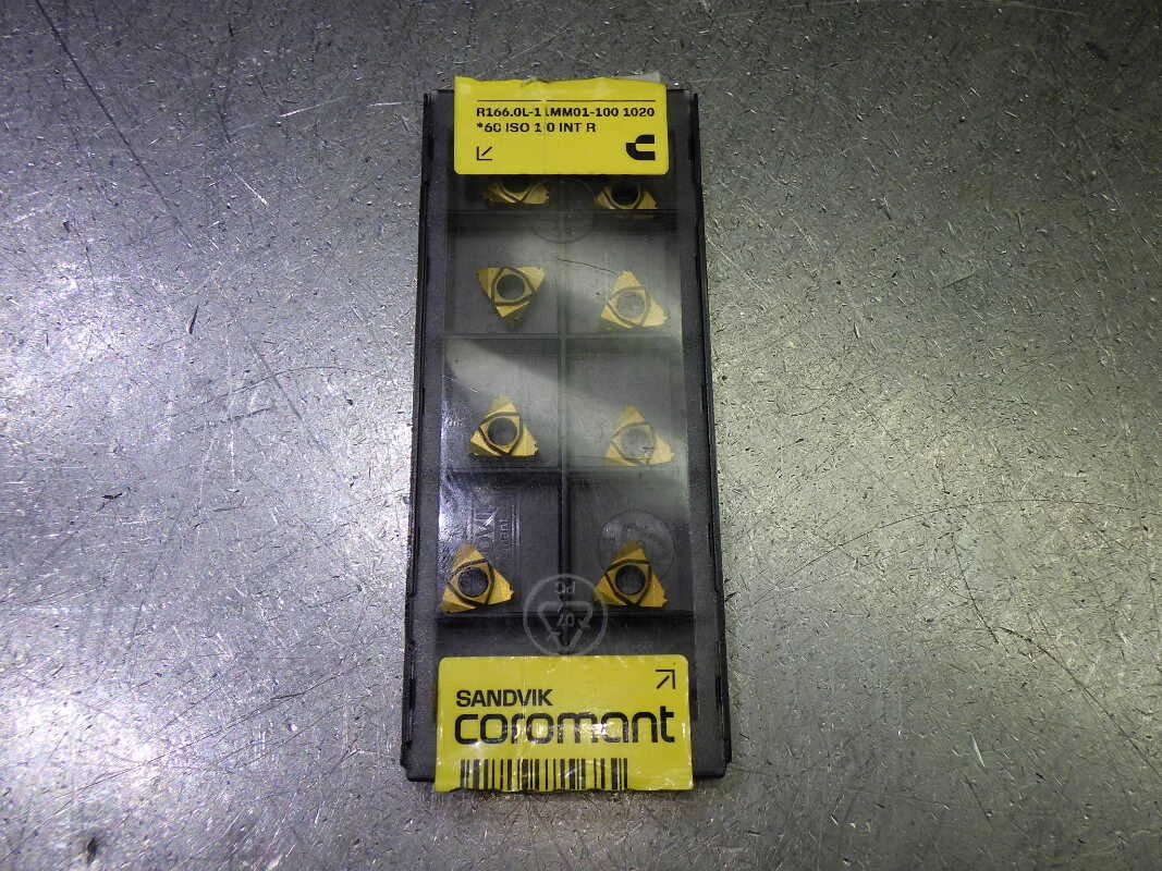 Sandvik Carbide Threading Inserts QTY10 R166.0L-11MM01-100 1020 (LOC640)