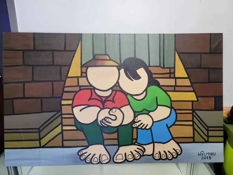New | in-Stock FalconRestaurantSupply New Walmiru Original Faceless Painting on Canvas - Couple on Steps 36" x 60" Estate & Personal Property Illinois US | Falcon Restaurant Supply #1376734