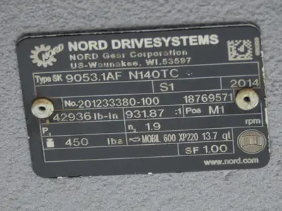 Nord SK9053.1AF N140TC Helical Gearbox 931.87 Ratio 1.9rpm Hollow Shaft