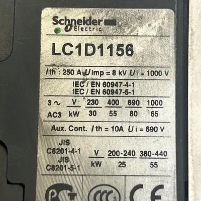 Used SCHNEIDER ELECTRIC LC1D1156 Miscellaneous Equipment (Electrical & Power) | Surplus Asset Holdings #1198144