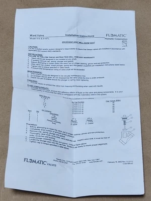 NEW Flomatic YV750110100