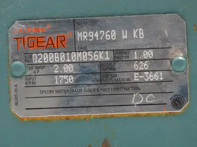 Dodge Tigear MR94760 W KB Worm Gearbox 10:1 Reducer 2Hp 175rpm 56C LH