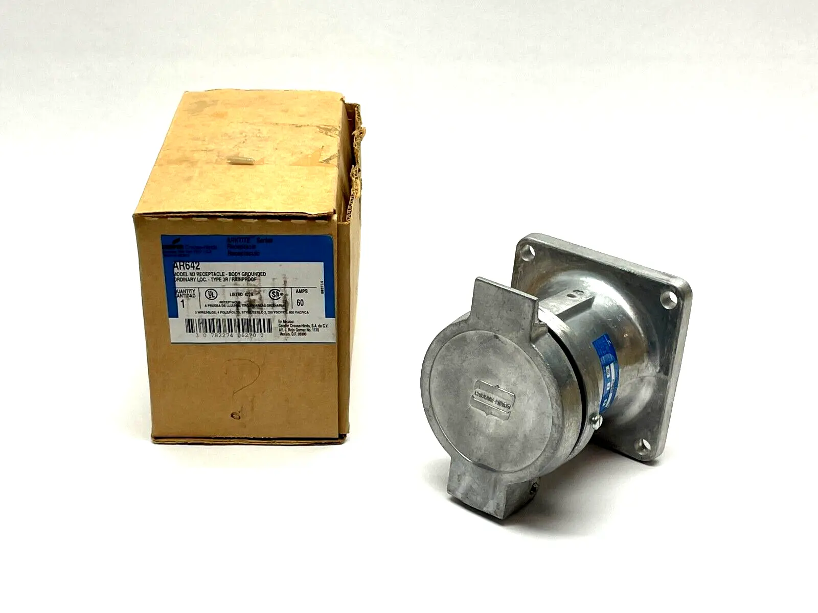 AR642 | Cooper Crouse Hinds Arktite  Receptacle 60A 4-Pole 3-Wire - New Other
