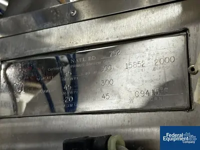 USED Primus Sterilizer Co. Primus Pass Thru Sterilizer, S/S, Model PSS7-C-MSDD