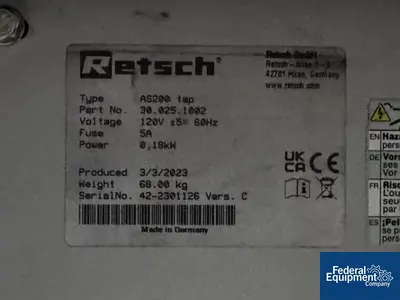 USED Retsch Retsch Tap Sieve, Model AS200 TAP