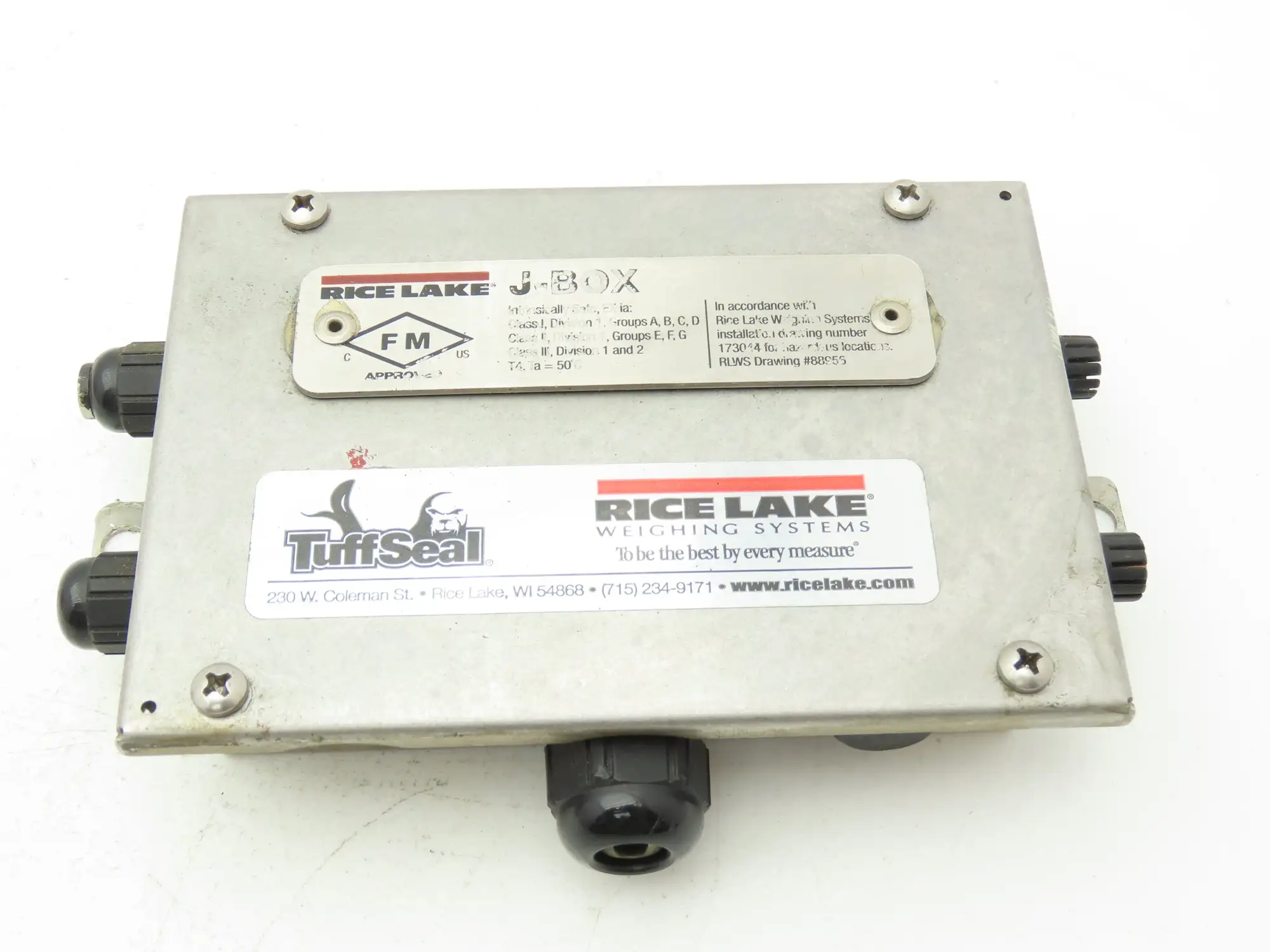 Rice Lake J-BOX TuffSeal Weight Scale Junction Box Stainless Cable Port