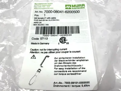New | in-Stock MURRELEKTRONIK 7000-08041-6200500 Cable & Wire | Maverick Industrial Sales #1107315