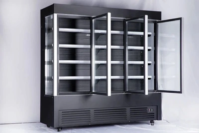 168-0027 AC OFC 78''-HE-20 Triple Glass Door Self Contained Cooler