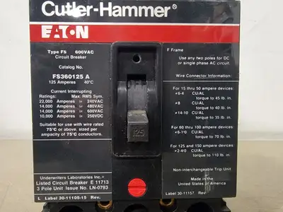 USED CUTLER-HAMMER FS360125